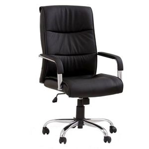 Scaun directorial DRIMUS HM Hamilton, Cu brate, Piele ecologica, 18 kg, Negru