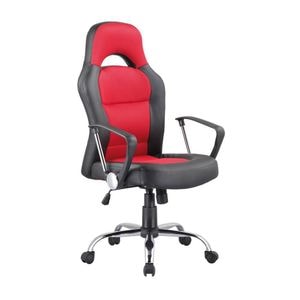 Scaun directorial DRIMUS SL Q033, Cu brate, Poliester, 17 kg, Rosu, Negru