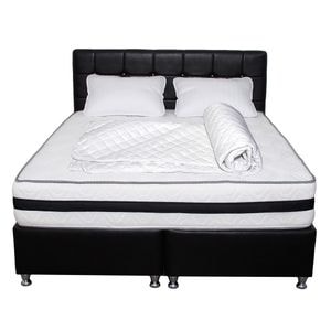 Saltea Memory Foam Crin plus doua perne microfibra, DRIMUS, 50x70 plus husa hipoalergenica, 140x200x25 cm, Alb