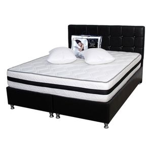 Saltea Memory Foam cu arcuri Azalee plus doua perne 50x70 plus husa hipoalergenica, 180x200x25 cm, Alb