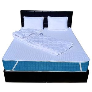 Set Avantaj Saltea PARIS Memory Foam Silvercare + 2 perne + Husa hipoalergenica + Pilota microfibra, DRIMUS, iarna 200 x 200, 180 x 200 x 23 cm, Alb