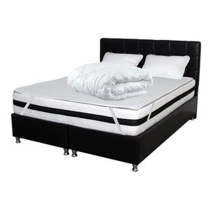 Set Avantaj Saltea Memory Foam cu arcuri Azalee + doua perne + husa hipoalergenica +Pilota microfibra, DRIMUS, iarna 200 x 200, 180 x 200 x 25 cm, Alb