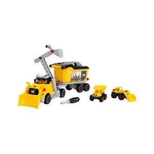 Set de constructie cu camion CAT 4 in 1, cu excavator si autobasculanta,Theo Klein 3 ani+