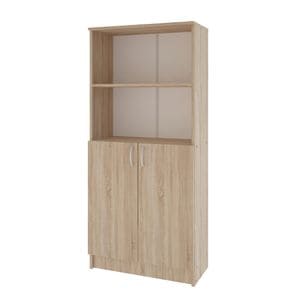 Biblioteca haaus Flint, cu Usi Inferioare si O Polita, Stejar Sonoma, 70 x 32 x 159 cm