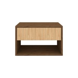 Noptiera haaus Pedro, 1 Sertar, Stejar Bronz/Lemn Natural, 53 x 35 x 33 cm