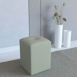 Taburet tapitat Haaus Talin, stofa, 35 x 35 x 45 cm, gri