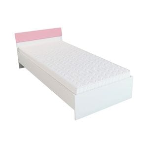 Pat haaus Leco, 200 x 90 cm, saltea spuma inclusa, Alb/Roz