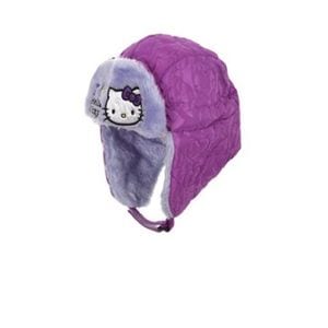 Caciula fas imblanita Hello Kitty cu urechi Mov 54 cm