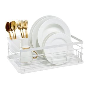 Suport scurgator de vase AMBITION Decor, 43x32x14cm, alb