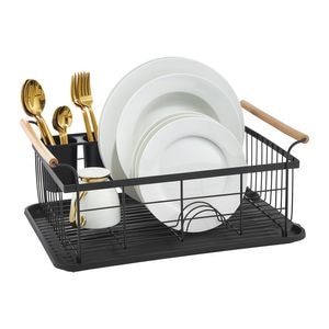 Suport scurgator de vase AMBITION Decor, 44x32x18.5cm, negru