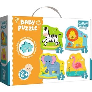Puzzle TREFL Baby - Animale din safari, 3/4/5/6 piese