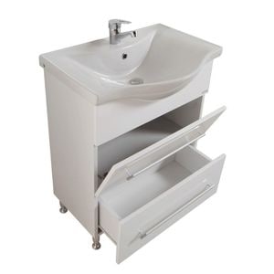 Set baza si lavoar baie GN1871, DRIMUS, 65 cm, alb