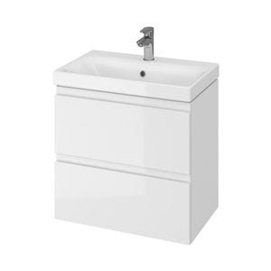 Set baza si lavoar baie CS9771 suspendat, sertare, DRIMUS, 60x44.7x62 cm, Alb