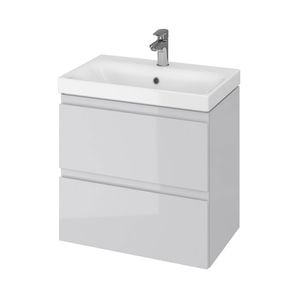 Set baza si lavoar baie CS9761 suspendat, sertare, DRIMUS, 60x44.7x62 cm, gri