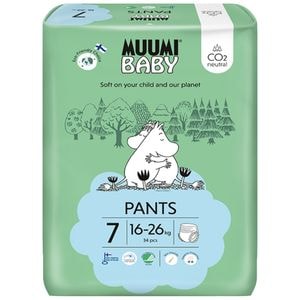 Scutece finlandeze eco Muumi Baby 7, tip chilotel, 16-26 kg, 34 bucati