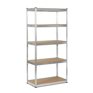 Raft metalic DacEnergy, realizat din placi MDF,profile metalice zincate,margini rotunjite, 5 rafturi,sarcina totala maxima1325 kg,183 x 90 x 45 cm, argintiu