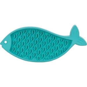 Farfurie Pentru Hranire Lenta, Trixie, Lickn'Snack, Peste, Silicon, 28 cm, Petrol, 41369