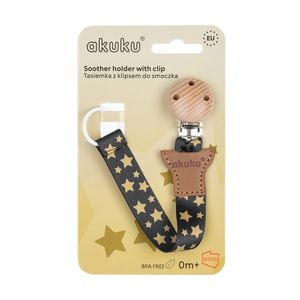 Lant de suzeta universal cu clips AKUKU A0585, negru