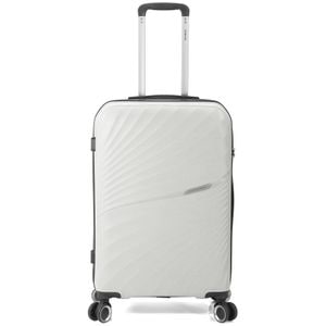 Troler mare Benzi BZ 5755, polipropilena, cifru TSA, 4 roti duble, 76 cm, alb