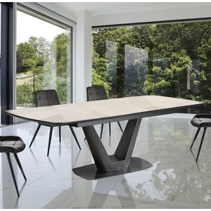 Masa living extensibila CT139, 6 locuri, 180 x 85 x 76 cm, bej