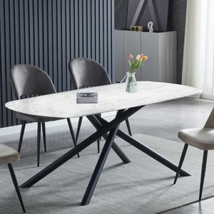 Masa living extensibila CT130, 6 locuri, 140 x 90 x 76 cm, alb