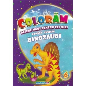 Coloram desene mari pentru cei mici: Dinozauri