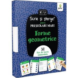 Forme geometrice. Scrie si sterge! Prescolari mari