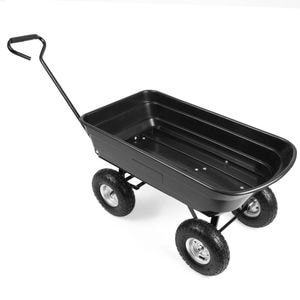Carucior pentru gradina DacEnergy, otel, functia de basculare, 50 x 94 x 20 cm, capacitate de ridicare 300 kg, negru