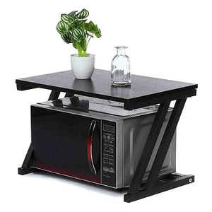 Raft universal, Quasar & Co., pretabil cuptor cu microunde, 57 x 38 x 38 cm, lemn/metal, negru intens