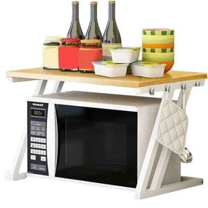 Raft universal, Quasar & Co., pretabil cuptor cu microunde, 57 x 38 x 38 cm, lemn/metal, alb-crem