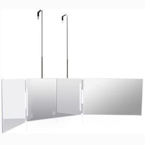 Oglinda 360, Simply joy, Portabila, Sistem agatare, Pliabila, Inaltime reglabila, Potrivit pentru machiaj, aranjare, coafare, barbierit, ingrijire, ABS, Alb