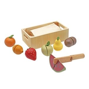 Ladita cu Fructe Happy Fruit idealSTORE, Dimensiuni 20 x 6, 5 cm, Include o multime de fructe, Capsuni, Pepene, Lamaie, Mar, Para, Kiwi, Portocala, Accesorizat cu un cutit
