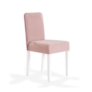 Scaun pentru copii, Summer Pink, tapitat cu stofa, cu picioare din lemn, 44x49x87 cm, Roz