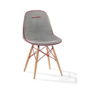 Scaun pentru copii, Quatro Chair Grey, tapitat cu stofa, cu picioare din lemn 50x50x85 cm, Gri