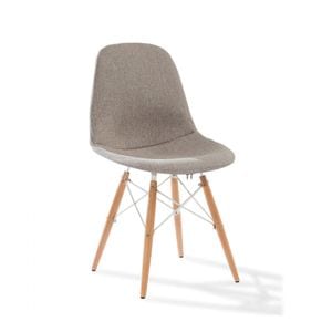Scaun pentru copii, Quatro Chair Beige, tapitat cu stofa, cu picioare din lemn, 50x50x85 cm, Bej