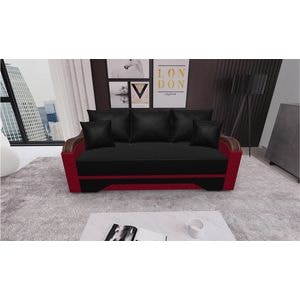 Canapea extensibila Bianca Fresh 17 Fresh 8, 3 locuri, 220 x 108 x 81 cm, gri-rosu