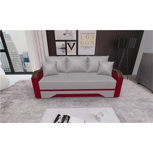 Canapea extensibila Bianca Fresh 2 Fresh 8, 2 locuri, 220 x 108 x 81 cm, gri-rosu