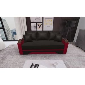 Canapea extensibila Bianca Fresh5 Fresh 8, 3 locuri, 220 x 108 x 81 cm, negru-rosu