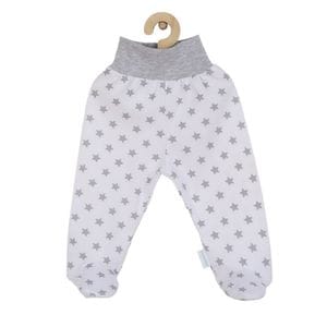 Pantalonasi New Baby, Cu botosei, Marime 56, Din bumbac 100%, Classic II Grey with stars