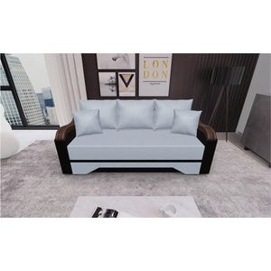 Canapea extensibila Bianca Fresh 33 Wenge, 3 locuri, 220 x 108 x 81 cm, albastru deschis