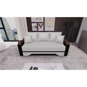 Canapea extensibila Bianca Fresh1 Wenge, 3 locuri, 220 x 108 x 81 cm, alb