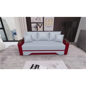 Canapea extensibila Bianca Fresh 33 Fresh 8, 3 locuri, 220 x 108 x 81 cm, albastru deschis-rosu