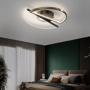 Lustra LED RFAN, Model R9073/2, Cu Telecomanda, 3 Tipuri De Lumina, Intensitate Reglabila, 35W, Negru/Auriu
