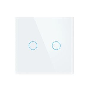 Intrerupator touch inteligent WiFi, fara Null, din sticla securizata, Tuya, 10A, 600W, Alb