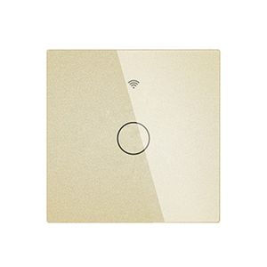 Intrerupator touch inteligent WiFi, fara Null, din sticla securizata, Tuya, 10A, 300W, Auriu