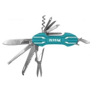 Briceag multifunctional TOTAL, 15 functii, aluminiu, turcoaz