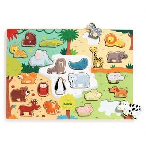 Puzzle lemn Animo, Djeco, 22 piese, +2 ani, multicolor