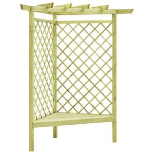 Pergola de colt cu bancheta vidaXL, lemn de pin tratat, 130x130x197 cm