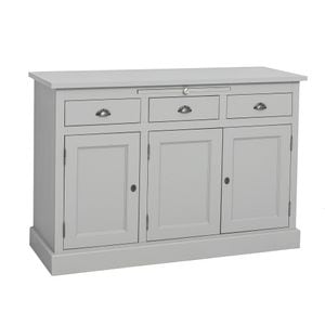 Bufet cu 3 usi si 3 sertare, BAS, lemn masiv, 134 x 50 x 90 cm, gri