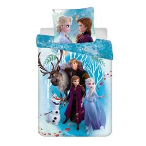 Set lenjerie pat copii Frozen,  2 piese, 100% bumbac, 160x200 cm, multicolor,